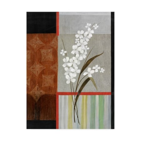 Pablo Esteban 'White Flower Collage' Canvas Art,24x32